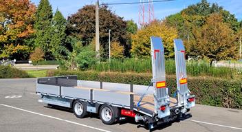 Remorque porte-engins tandem 2 essieux centraux - 20 tonnes de PTS
